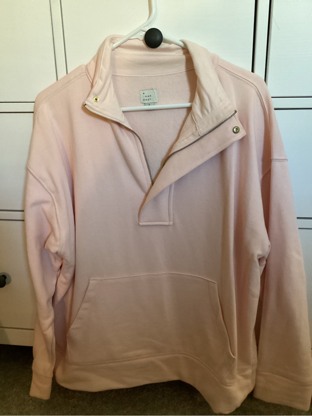 a new day Light Pink Half-Zip Pullover Sweatshirt